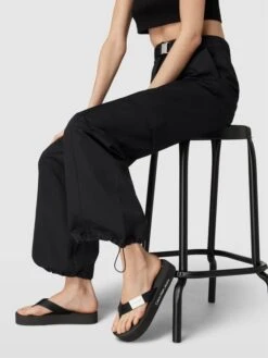 Calvin Klein Jeans Zehentrenner Mit Label-Details Modell 'FLATFORM' - Schwarz