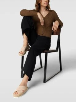 Espadrij Slides Mit Strukturierter Sohle Modell 'Croisette' - Beige