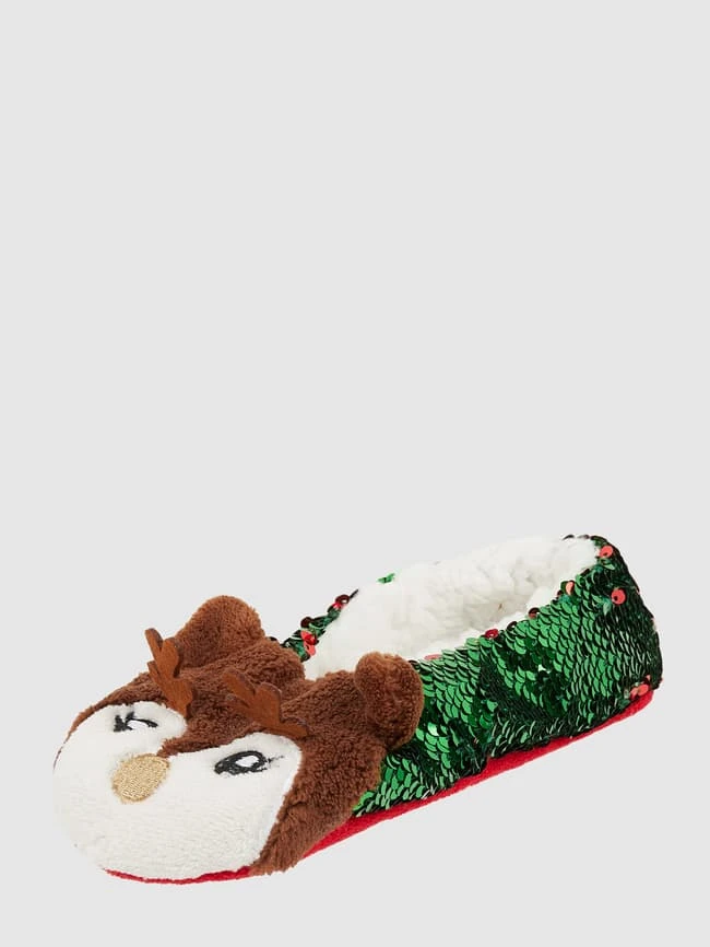 CAPELLI NEW YORK Hausschuhe Mit Teddyfutter - Grün 1 CAPELLI NEW YORK Hausschuhe Mit Teddyfutter - Grün