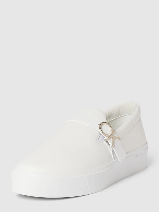 CK Calvin Klein Slip-on-Sneaker Aus Leder - Weiß 2 CK Calvin Klein Slip-on-Sneaker Aus Leder - Weiß – Bild 2