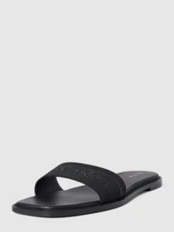 CK Calvin Klein Slides Mit Label-Details Modell 'SQUARED' - Schwarz