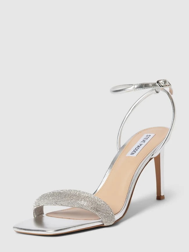 Steve Madden Sandaletten Mit Strasssteinbesatz Modell 'ENTICE' - Silber 2 Steve Madden Sandaletten Mit Strasssteinbesatz Modell 'ENTICE' - Silber – Bild 2