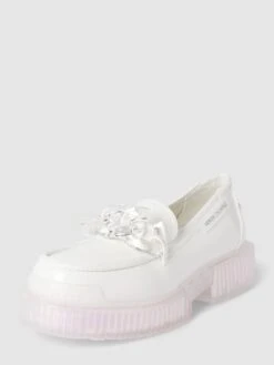 ARMANI EXCHANGE Penny-Loafer Mit Zier-Applikation - Weiß