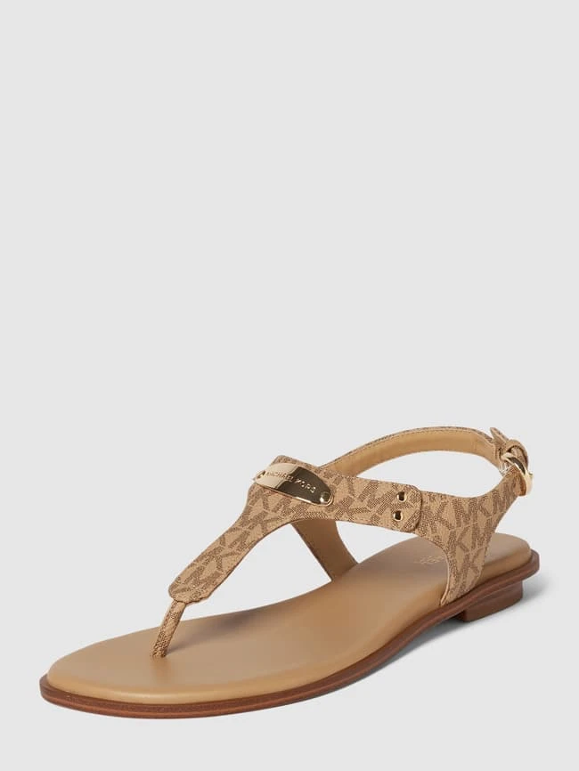 MICHAEL Michael Kors Sandalen Mit Label-Print Modell 'THONG' - Cognac 2 MICHAEL Michael Kors Sandalen Mit Label-Print Modell 'THONG' - Cognac – Bild 2