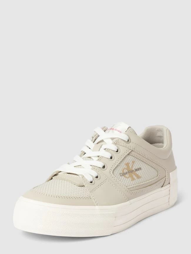 Calvin Klein Jeans Sneaker Aus Beschichtetem Leder-Mix Modell 'BOLD' - Beige 1 Calvin Klein Jeans Sneaker Aus Beschichtetem Leder-Mix Modell 'BOLD' - Beige