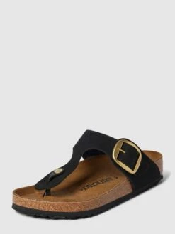 Birkenstock Zehentrenner Mit Dornschließe Modell 'Gizeh' - Schwarz