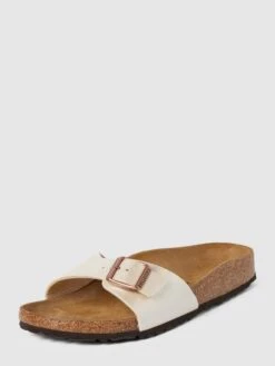 Birkenstock Hausschuhe Mit Dornschließe Aus Metallic Modell 'MADRID' - Beige