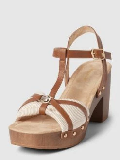 Tom Tailor Sandaletten Mit Label-detail Modell 'Clog' - Beige