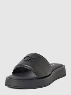 CK Calvin Klein Slides Mit Label-Details Modell 'FLATFORM' - Schwarz