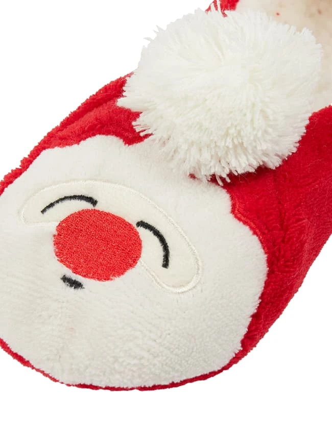 CAPELLI NEW YORK Hausschuhe Mit Teddyfutter - Rot 2 CAPELLI NEW YORK Hausschuhe Mit Teddyfutter - Rot – Bild 2