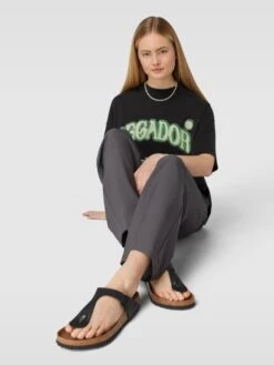 Birkenstock Zehentrenner Mit Label-Details - Schwarz